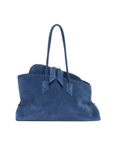 Blue La Passeggiata Medium Suede Bag | PDP | Antonia