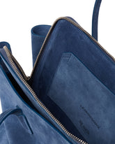 Blue La Passeggiata Medium Suede Bag | PDP | Antonia