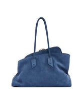 Blue La Passeggiata Medium Suede Bag | PDP | Antonia