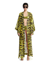 Yellow and Black Tiger-Print Caftan | PDP | Antonia