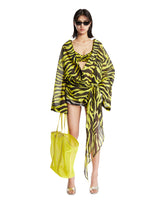 Zebra Mini Wrap Dress | PDP | Antonia