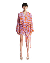 Orange Zebra-Print Mini Wrap Dress | PDP | Antonia