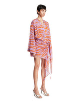 Orange Zebra-Print Mini Wrap Dress | PDP | Antonia