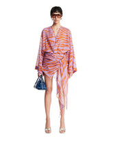 Orange Zebra-Print Mini Wrap Dress | PDP | Antonia