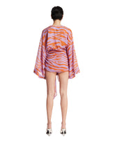 Orange Zebra-Print Mini Wrap Dress | PDP | Antonia