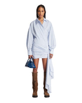 Light Blue Cotton Mini Dress. | PDP | Antonia