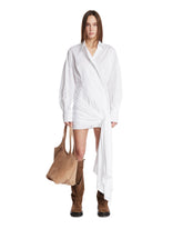 White Draped Shirt Dress | PDP | Antonia