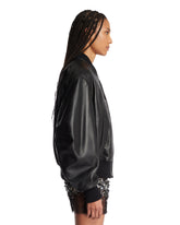 Bomber Oversize In Pelle Nero | PDP | Antonia