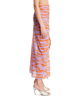 Orange Zebra-Print Long Fringed Pareo | PDP | Antonia