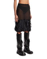 Black Feather Midi Skirt | PDP | Antonia