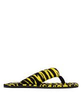 Yellow Indie Zebra Flip-Flop Sandals | PDP | Antonia