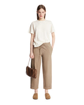 White Cotton and Linen T-Shirt | PDP | Antonia