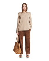 Beige Cotton and Linen Polo | PDP | Antonia