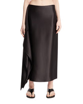 Black Draped Silk Skirt | PDP | Antonia