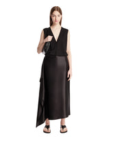 Black Draped Silk Skirt | PDP | Antonia