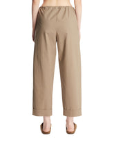 Beige Cropped Cotton Pants | PDP | Antonia