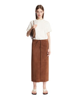 Brown Suede Midi Skirt | PDP | Antonia