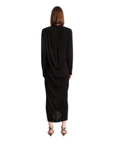 Abito Midi Con Scollo A V Nero | PDP | Antonia