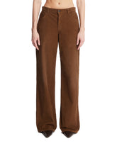 Brown Ribbed Cotton Pants | PDP | Antonia