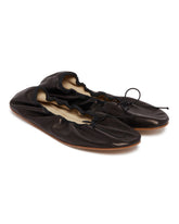 Black Leather Rounded Ballerinas | PDP | Antonia