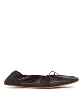 Brown Rounded Leather Ballet Flats | PDP | Antonia