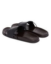 Brown Fussbet Leather Sandals | PDP | Antonia