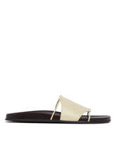 Beige Leather Fussbett Sandals | PDP | Antonia