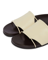 Beige Leather Fussbett Sandals | PDP | Antonia