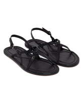 Black Thin Cross Sandals | PDP | Antonia