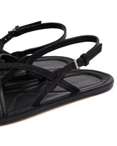 Black Thin Cross Sandals | PDP | Antonia