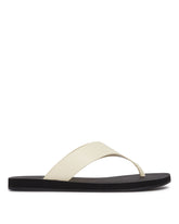 White Leather Flip-Flop Sandals | PDP | Antonia