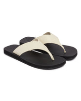 White Leather Flip-Flop Sandals | PDP | Antonia
