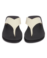 White Leather Flip-Flop Sandals | PDP | Antonia