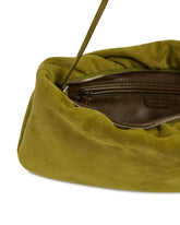 Green XL Suede Bourse Clutch | PDP | Antonia