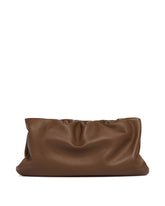 Brown XL Leather Bourse Clutch | PDP | Antonia