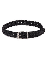 Black Braided Leather Belt | PDP | Antonia