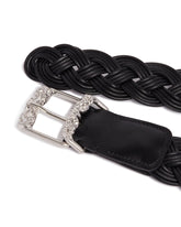 Black Braided Leather Belt | PDP | Antonia