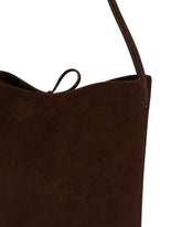 Brown Suede N/S Park Medium Tote Bag | PDP | Antonia