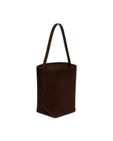 Brown Suede N/S Park Medium Tote Bag | PDP | Antonia