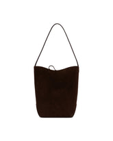 Brown Suede N/S Park Medium Tote Bag | PDP | Antonia