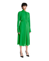 Green Silk Dress with Belt | PDP | Antonia