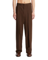 Brown Wool Pleated Trousers | PDP | Antonia