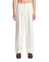 White Wool and Silk Trousers | PDP | Antonia