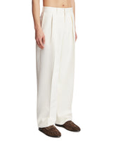 White Wool and Silk Trousers | PDP | Antonia