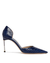 Blue Croco Pumps | PDP | Antonia