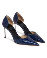 Blue Croco Pumps | PDP | Antonia