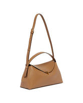 Beige T-Lock Leather Top Handle Bag | PDP | Antonia