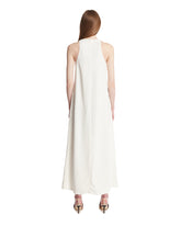 White Crewneck Viscose Dress | PDP | Antonia