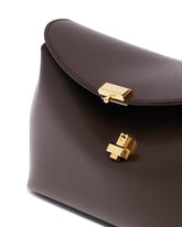 Brown T-Lock Clutch Bag | PDP | Antonia