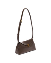 Brown T-Lock Clutch Bag | PDP | Antonia